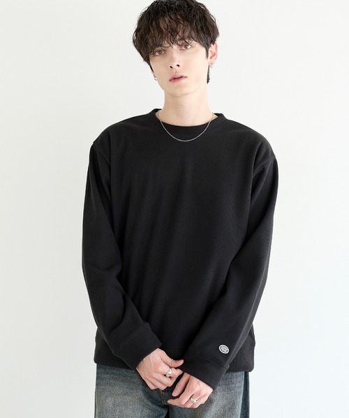 DISCUS(ディスカス)の「【DISCUS】裏シャギーストライプフリースクルーネックT(Tシャツ/カットソー・メンズ・クリーム/モカ/ブラック/ネイビー・L/XL/M)」の5枚目の写真