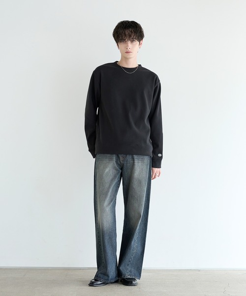 DISCUS(ディスカス)の「【DISCUS】裏シャギーストライプフリースクルーネックT(Tシャツ/カットソー・メンズ・クリーム/モカ/ブラック/ネイビー・L/XL/M)」の7枚目の写真