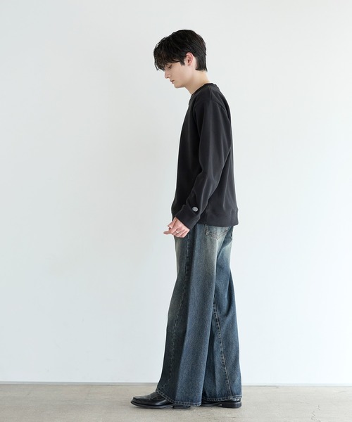 DISCUS(ディスカス)の「【DISCUS】裏シャギーストライプフリースクルーネックT(Tシャツ/カットソー・メンズ・クリーム/モカ/ブラック/ネイビー・L/XL/M)」の8枚目の写真