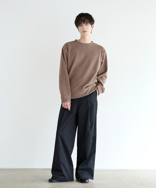 DISCUS(ディスカス)の「【DISCUS】裏シャギーストライプフリースクルーネックT(Tシャツ/カットソー・メンズ・クリーム/モカ/ブラック/ネイビー・L/XL/M)」の12枚目の写真