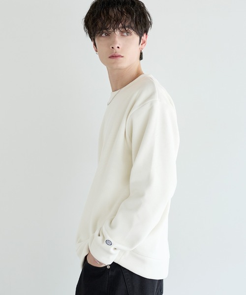 DISCUS(ディスカス)の「【DISCUS】裏シャギーストライプフリースクルーネックT(Tシャツ/カットソー・メンズ・クリーム/モカ/ブラック/ネイビー・L/XL/M)」の16枚目の写真