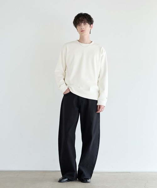 DISCUS(ディスカス)の「【DISCUS】裏シャギーストライプフリースクルーネックT(Tシャツ/カットソー・メンズ・クリーム/モカ/ブラック/ネイビー・L/XL/M)」の18枚目の写真
