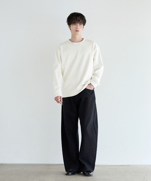 DISCUS(ディスカス)の「【DISCUS】裏シャギーストライプフリースクルーネックT(Tシャツ/カットソー・メンズ・クリーム/モカ/ブラック/ネイビー・L/XL/M)」の19枚目の写真