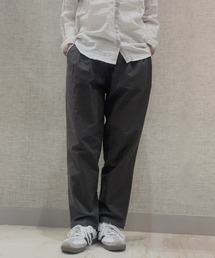 オーガニック綿入オックスストレッチテーパードパンツ