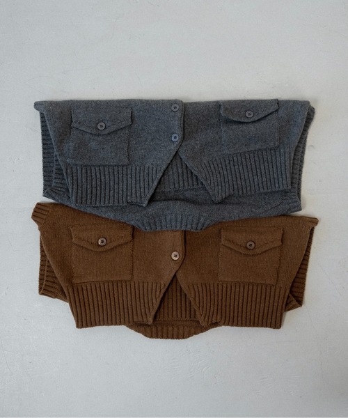 lawgy(ラウジー)の「flap pocket effortless knit vest / フラップポケットエフォートレスニットベスト(ベスト・レディース・キャメル/グレー・FREE)」の18枚目の写真