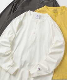 【87】【JEMORGAN/ジェーイーモーガン】ピグメント加工 ヘビーウェイト ヘンリーネック ロンT/オーバーサイズ/ヴィンテージライク/長袖/無地/綿100/ユニセックス/レディース/メンズ