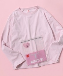 Hanes（ヘインズ）1P クルーネックロンT BEEFY-T for HER/無地 長袖Tシャツ/パックT