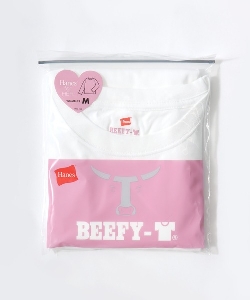 HANES(ヘインズ)の「Hanes(ヘインズ)1P クルーネックロンT BEEFY-T for HER/無地 長袖Tシャツ/パックT(Tシャツ/カットソー・レディース・ピンク/グレー/ホワイト・M/L)」の15枚目の写真