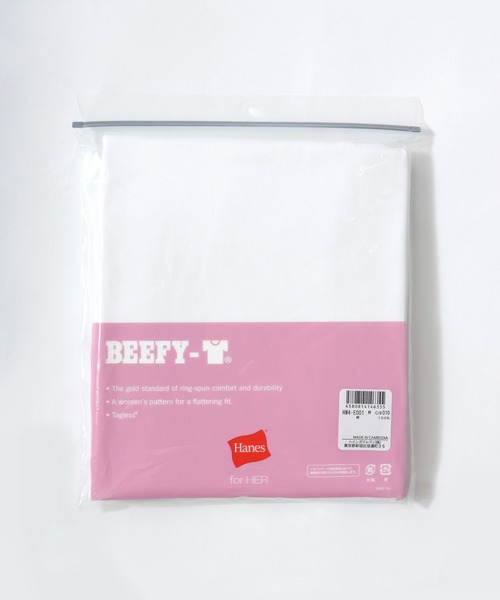HANES(ヘインズ)の「Hanes(ヘインズ)1P クルーネックロンT BEEFY-T for HER/無地 長袖Tシャツ/パックT(Tシャツ/カットソー・レディース・ピンク/グレー/ホワイト・M/L)」の16枚目の写真