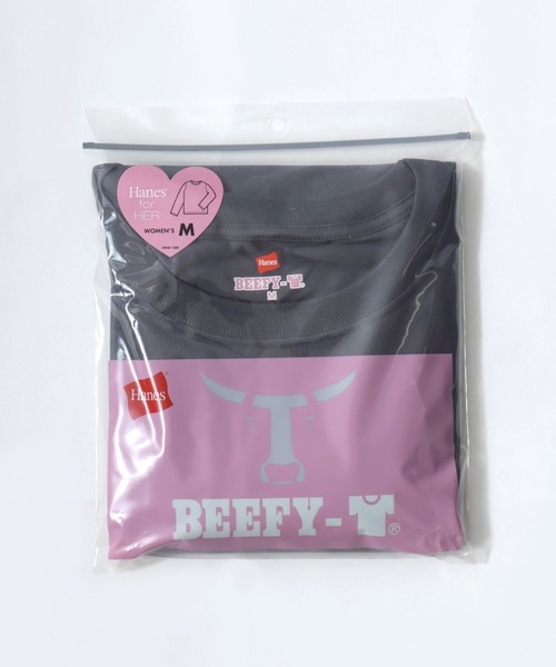 HANES(ヘインズ)の「Hanes(ヘインズ)1P クルーネックロンT BEEFY-T for HER/無地 長袖Tシャツ/パックT(Tシャツ/カットソー・レディース・ピンク/グレー/ホワイト・M/L)」の17枚目の写真