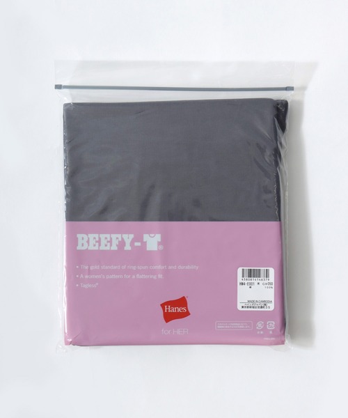 HANES(ヘインズ)の「Hanes(ヘインズ)1P クルーネックロンT BEEFY-T for HER/無地 長袖Tシャツ/パックT(Tシャツ/カットソー・レディース・ピンク/グレー/ホワイト・M/L)」の18枚目の写真