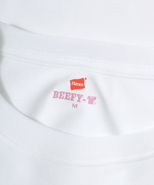 HANES(ヘインズ)の「Hanes(ヘインズ)1P クルーネックロンT BEEFY-T for HER/無地 長袖Tシャツ/パックT(Tシャツ/カットソー・レディース・ピンク/グレー/ホワイト・M/L)」の4枚目の写真