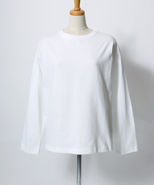 HANES(ヘインズ)の「Hanes(ヘインズ)1P クルーネックロンT BEEFY-T for HER/無地 長袖Tシャツ/パックT(Tシャツ/カットソー・レディース・ピンク/グレー/ホワイト・M/L)」の9枚目の写真