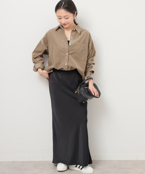 JOURNAL STANDARD relume(ジャーナルスタンダード レリューム)の「《追加》コットンコーデュロイオーバーサイズシャツ(シャツ/ブラウス・レディース・ピンク/ホワイト/グレー・FREE)」の4枚目の写真