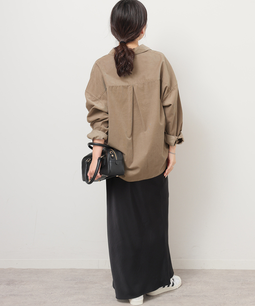 JOURNAL STANDARD relume(ジャーナルスタンダード レリューム)の「《追加》コットンコーデュロイオーバーサイズシャツ(シャツ/ブラウス・レディース・ピンク/ホワイト/グレー・FREE)」の6枚目の写真
