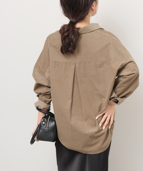 JOURNAL STANDARD relume(ジャーナルスタンダード レリューム)の「《追加》コットンコーデュロイオーバーサイズシャツ(シャツ/ブラウス・レディース・ピンク/ホワイト/グレー・FREE)」の10枚目の写真
