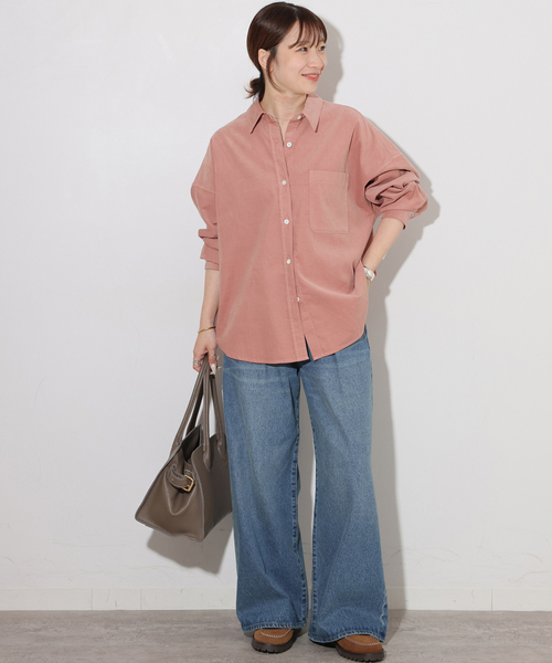 JOURNAL STANDARD relume(ジャーナルスタンダード レリューム)の「《追加》コットンコーデュロイオーバーサイズシャツ(シャツ/ブラウス・レディース・ピンク/ホワイト/グレー・FREE)」の19枚目の写真