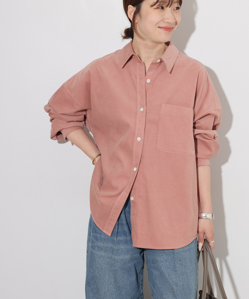 JOURNAL STANDARD relume(ジャーナルスタンダード レリューム)の「《追加》コットンコーデュロイオーバーサイズシャツ(シャツ/ブラウス・レディース・ピンク/ホワイト/グレー・FREE)」の22枚目の写真