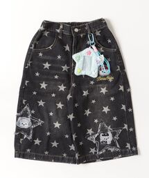 星柄スターモチーフ7分丈デニムパンツ