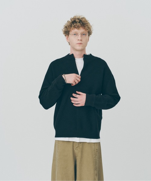 MILITARY(ミリタリー)の「【MAISON CLUB】Half Zip Pullover Knit / ハーフジッププルオーバーニット SNF(ニット/セーター・メンズ・ブラック/ブラウン・M/L)」の4枚目の写真