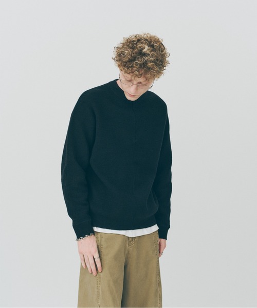MILITARY(ミリタリー)の「【MAISON CLUB】Half Zip Pullover Knit / ハーフジッププルオーバーニット SNF(ニット/セーター・メンズ・ブラック/ブラウン・M/L)」の5枚目の写真