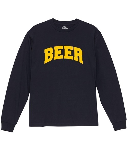 NOBOUND(ノーバウンド)の「NOBOUND(ノーバウンド) 長袖Tシャツ BEER ビール ロゴ プリント レギュラーシルエット ロンT トップス カットソー メンズ ユニセックス(Tシャツ/カットソー・メンズ・ネイビー/ホワイト/ブラック・XL/L/M)」の3枚目の写真