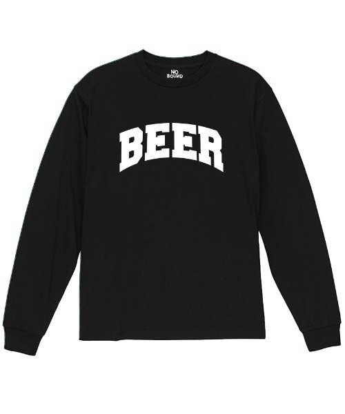 NOBOUND(ノーバウンド)の「NOBOUND(ノーバウンド) 長袖Tシャツ BEER ビール ロゴ プリント レギュラーシルエット ロンT トップス カットソー メンズ ユニセックス(Tシャツ/カットソー・メンズ・ネイビー/ホワイト/ブラック・XL/L/M)」の1枚目の写真