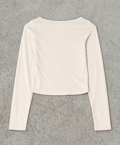 SPINNS(スピンズ)の「長袖カットソー/ヘンリースナップ/韓国ガーリー(Tシャツ/カットソー・レディース・ターコイズブルー/アイボリー/グレー/ネイビー/ブラック・ONESIZE)」の17枚目の写真