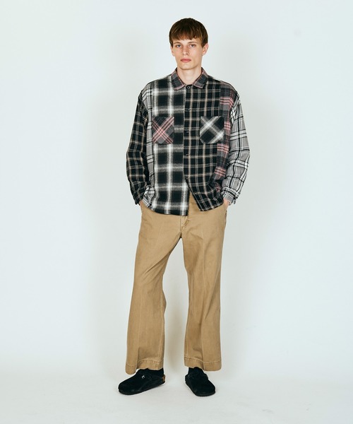 DAN RIVER(ダンリバー )の「WORN OUT PANEL CUTTING SHIRTS(シャツ/ブラウス・メンズ・ブラック/マスタード/グレー・MEDIUM/X-LARGE/LARGE)」の3枚目の写真