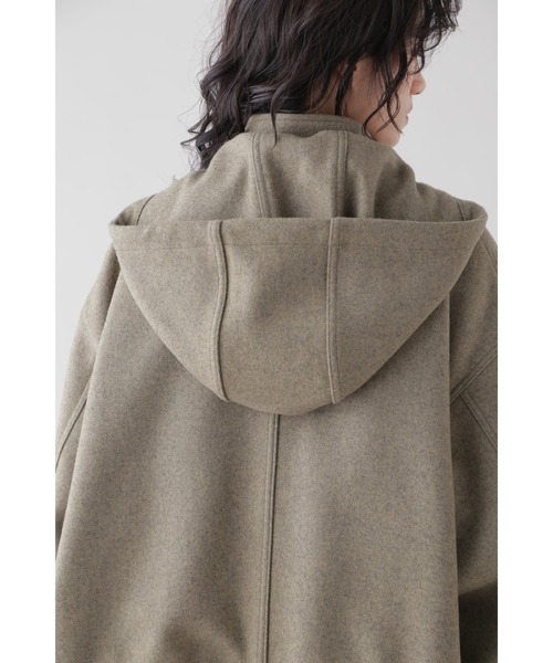 YLEVE(イレーヴ)の「YLEVE / WOOL MELTON OVER DYE CO(ダウンジャケット/コート・レディース・カーキ・1)」の8枚目の写真
