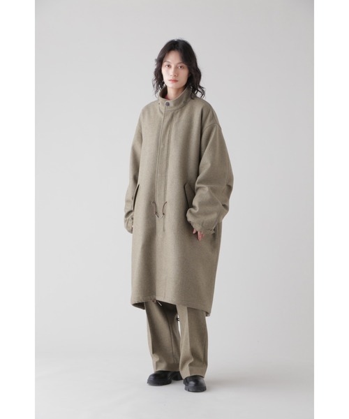 YLEVE(イレーヴ)の「YLEVE / WOOL MELTON OVER DYE CO(ダウンジャケット/コート・レディース・カーキ・1)」の10枚目の写真