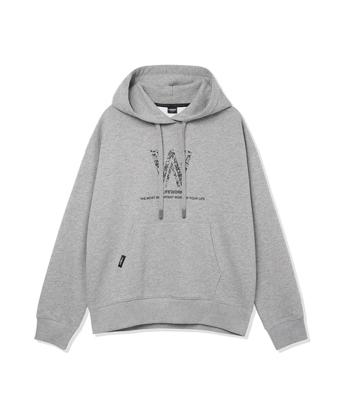 LIFE WORK（ライフワーク）の「レディース) レースアートワークフードTシャツ（パーカー・レディース・ライトグレー/チャコールグレー・SMALL/MEDIUM）」の2枚目の写真