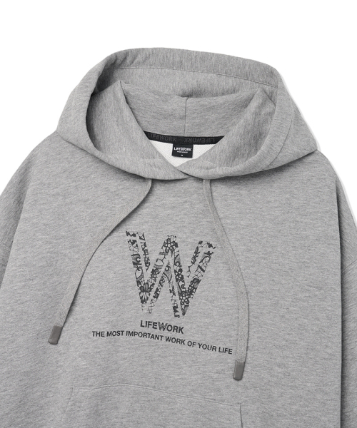 LIFE WORK（ライフワーク）の「レディース) レースアートワークフードTシャツ（パーカー・レディース・ライトグレー/チャコールグレー・SMALL/MEDIUM）」の3枚目の写真