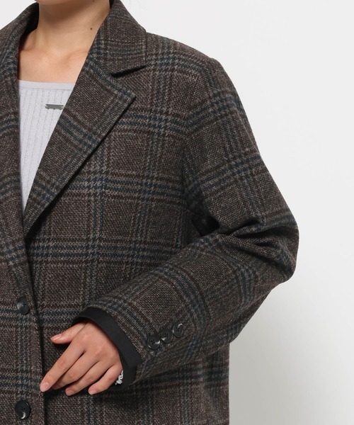 HARE(ハレ)の「ウールチェックレイヤージャケット(HARE)(テーラードジャケット・レディース・ブラウン/ブラック/ボルドー・FREE)」の22枚目の写真