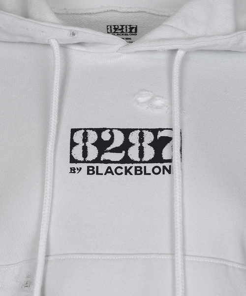 BLACK BLOND（ブラック ブロンド）の「8287 センターロゴ ヴィンテージクロップフーディー（ホワイト）（パーカー・レディース・その他・FREE）」の9枚目の写真