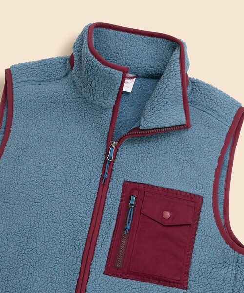 BROOKS BROTHERS（ブルックスブラザーズ）の「ポリエステル　フリース　フルジップ　モックネックベスト（ベスト・メンズ・カーキ/ブルー・LARGE/MEDIUM/SMALL）」の8枚目の写真