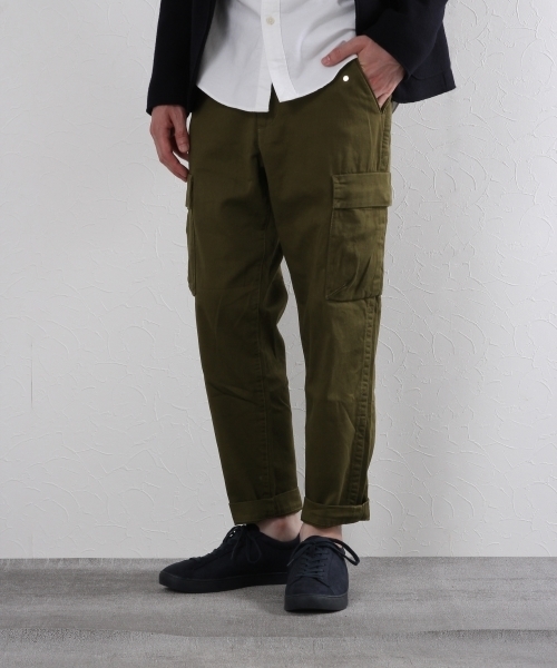 GLOBAL WORK（グローバルワーク）の「ストレッチミリタリーカーゴパンツ/724396 （カーゴパンツ・メンズ・カーキ/オリーブ・SMALL/LARGE/MEDIUM）」の2枚目の写真