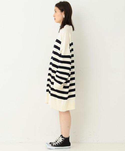 Another Edition（アナザーエディション）の「ビッグボーダーニットプルオーバー/ AEBC C BIG BOR PO◆（ニット/セーター・レディース・オフホワイト/ブラウン・フリー）」の12枚目の写真