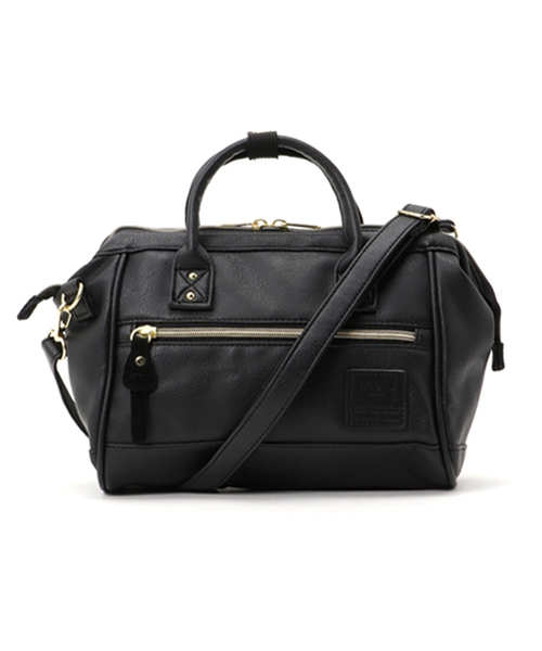 LBC（エルビーシー）の「口金PUミニボストンショルダーバッグ        （ショルダーバッグ・レディース・ブラック/ライトブラウン・ONE SIZE）」の2枚目の写真