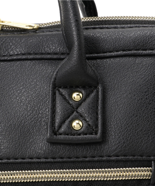 LBC（エルビーシー）の「口金PUミニボストンショルダーバッグ        （ショルダーバッグ・レディース・ブラック/ライトブラウン・ONE SIZE）」の4枚目の写真