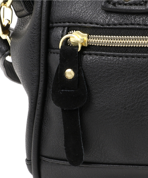 LBC（エルビーシー）の「口金PUミニボストンショルダーバッグ        （ショルダーバッグ・レディース・ブラック/ライトブラウン・ONE SIZE）」の5枚目の写真