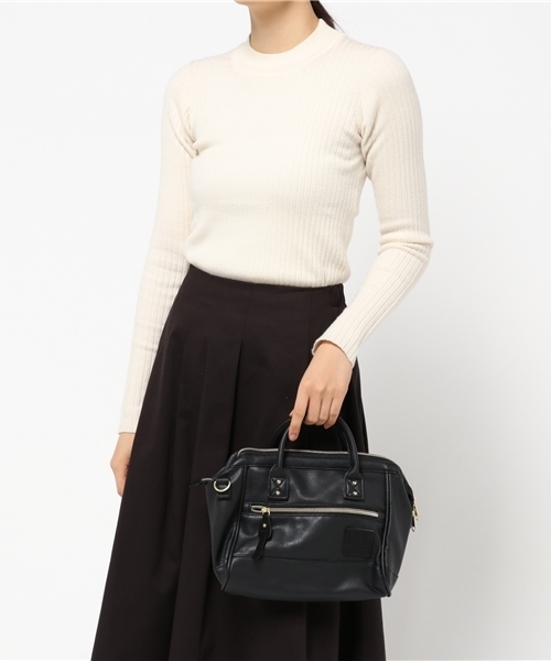 LBC（エルビーシー）の「口金PUミニボストンショルダーバッグ        （ショルダーバッグ・レディース・ブラック/ライトブラウン・ONE SIZE）」の13枚目の写真