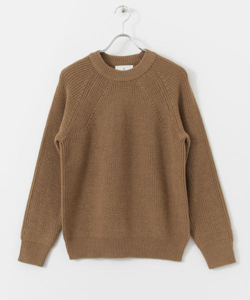 URBAN RESEARCH Sonny Label（アーバンリサーチサニーレーベル）の「Sonny Label 畦編みラグランプルオーバー（ニット/セーター・メンズ・ネイビー/オレンジ/キャメル/カーキ/オフホワイト/グレー・MEDIUM/LARGE）」の18枚目の写真