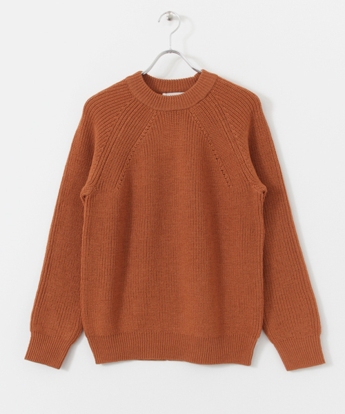 URBAN RESEARCH Sonny Label（アーバンリサーチサニーレーベル）の「Sonny Label 畦編みラグランプルオーバー（ニット/セーター・メンズ・ネイビー/オレンジ/キャメル/カーキ/オフホワイト/グレー・MEDIUM/LARGE）」の19枚目の写真