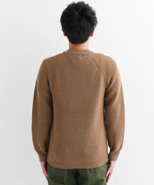URBAN RESEARCH Sonny Label（アーバンリサーチサニーレーベル）の「Sonny Label 畦編みラグランプルオーバー（ニット/セーター・メンズ・ネイビー/オレンジ/キャメル/カーキ/オフホワイト/グレー・MEDIUM/LARGE）」の22枚目の写真