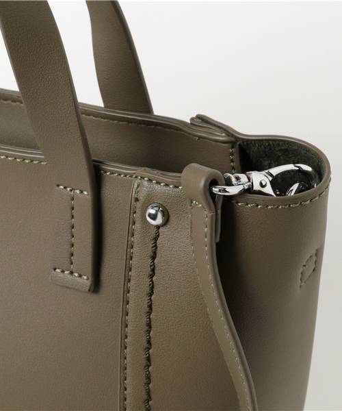 PLAIN CLOTHING（プレーンクロージング）の「スクエアミニハンドバッグ/トートバッグ【PLAIN CLOTHING】（ショルダーバッグ・レディース・ボルドー/キャメル/グレー/カーキ/ブラック・FREE）」の13枚目の写真