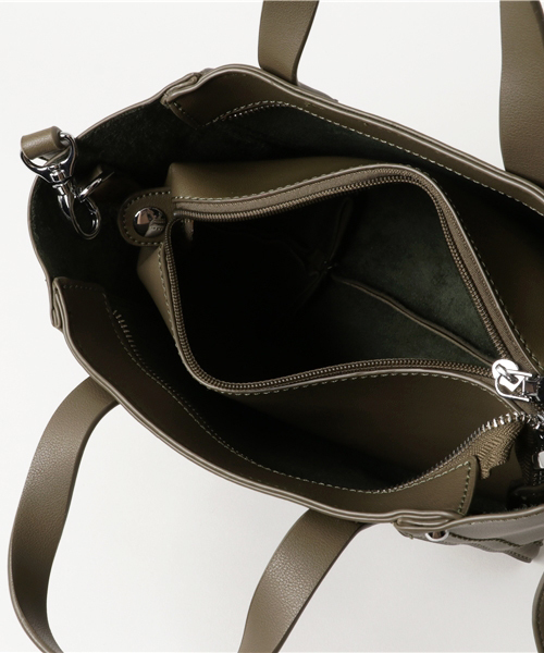 PLAIN CLOTHING（プレーンクロージング）の「スクエアミニハンドバッグ/トートバッグ【PLAIN CLOTHING】（ショルダーバッグ・レディース・ボルドー/キャメル/グレー/カーキ/ブラック・FREE）」の16枚目の写真