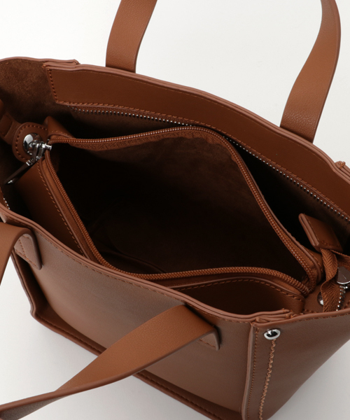 PLAIN CLOTHING（プレーンクロージング）の「スクエアミニハンドバッグ/トートバッグ【PLAIN CLOTHING】（ショルダーバッグ・レディース・ボルドー/キャメル/グレー/カーキ/ブラック・FREE）」の19枚目の写真