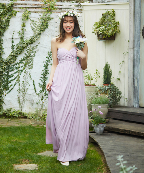 Darial ダリアル の ベアハートカットスレンダーラインロングドレス 結婚式 お呼ばれ オケージョン フォーマル対応ワンピースドレス ドレス Wear