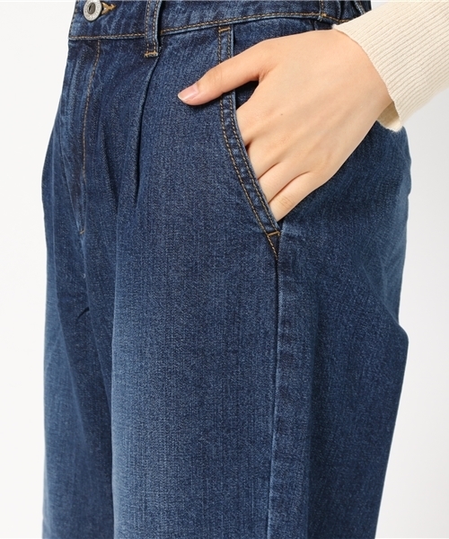 ブローシュア 1プリーツ デニムパンツ Lサイズ インディゴ 中古・古着通販】ZARA (ザラ) ワイドデニムパンツ インディゴ